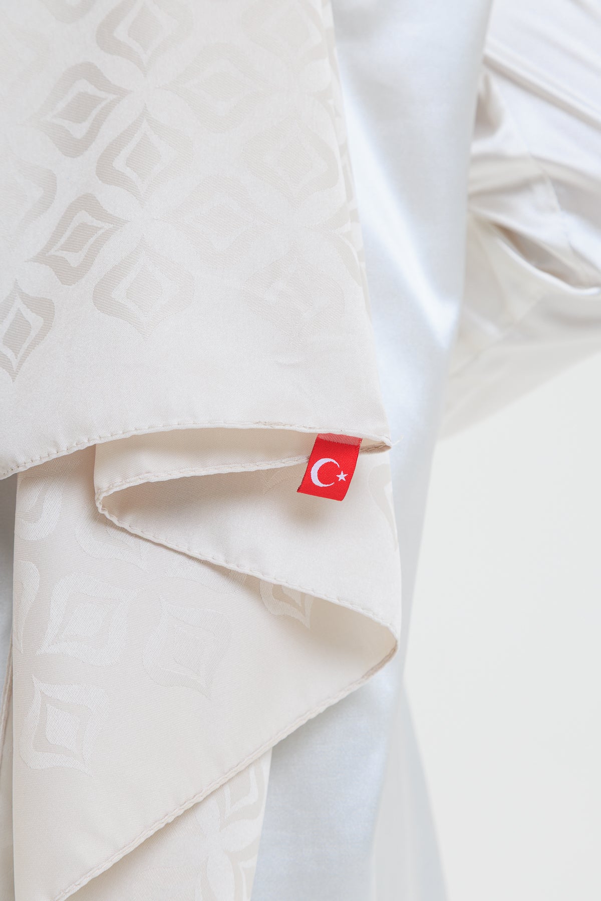 DELMAR Lior Taş Rengi Lale Desenli Pamuklu Jakarlı Şal