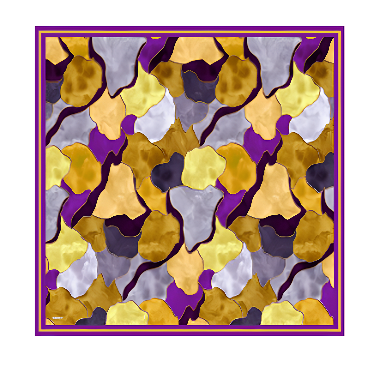 Renkli Bulmaca İpek Eşarp | Toprak