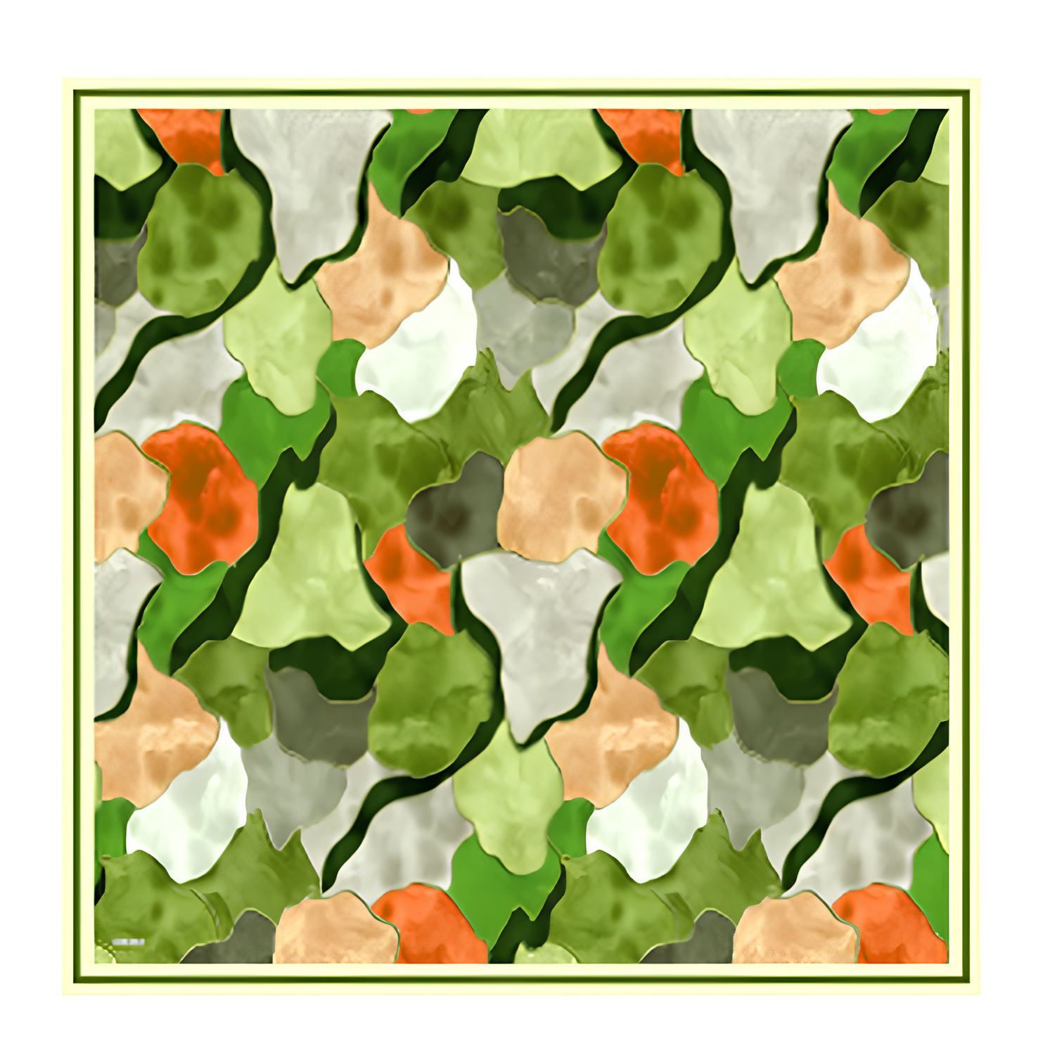 Renkli Bulmaca İpek Eşarp | Toprak