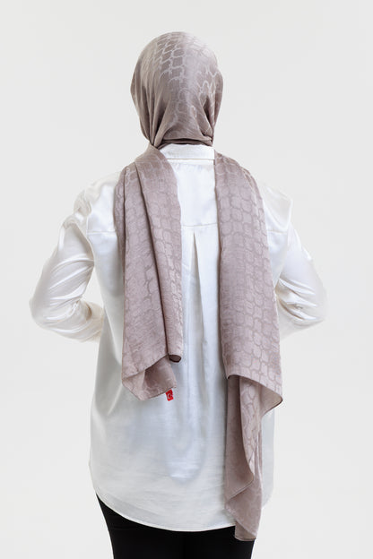 DELMAR Lior Koyu Gri Halka Desenli Jakarlı Şal