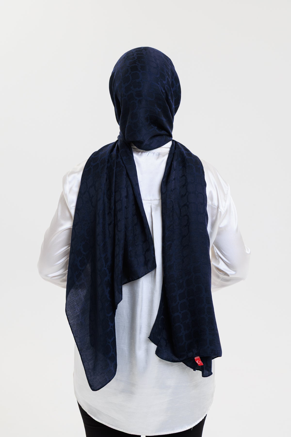 DELMAR Lior Lacivert Halka Desenli Jakarlı Şal