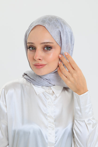 DELMAR Lior Gümüş Halka Desenli Jakarlı Şal