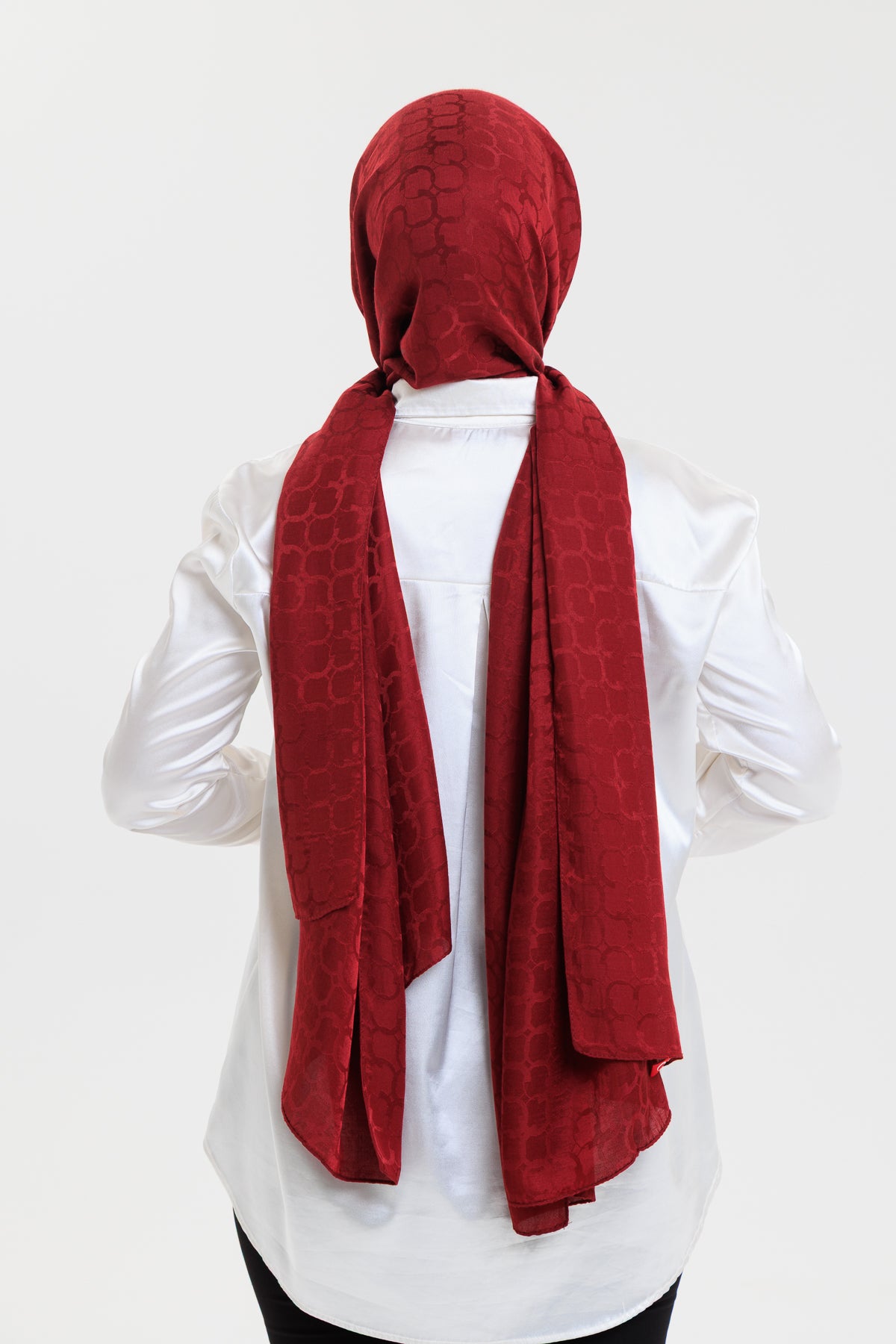 DELMAR Lior Kırmızı Halka Desenli Jakarlı Şal